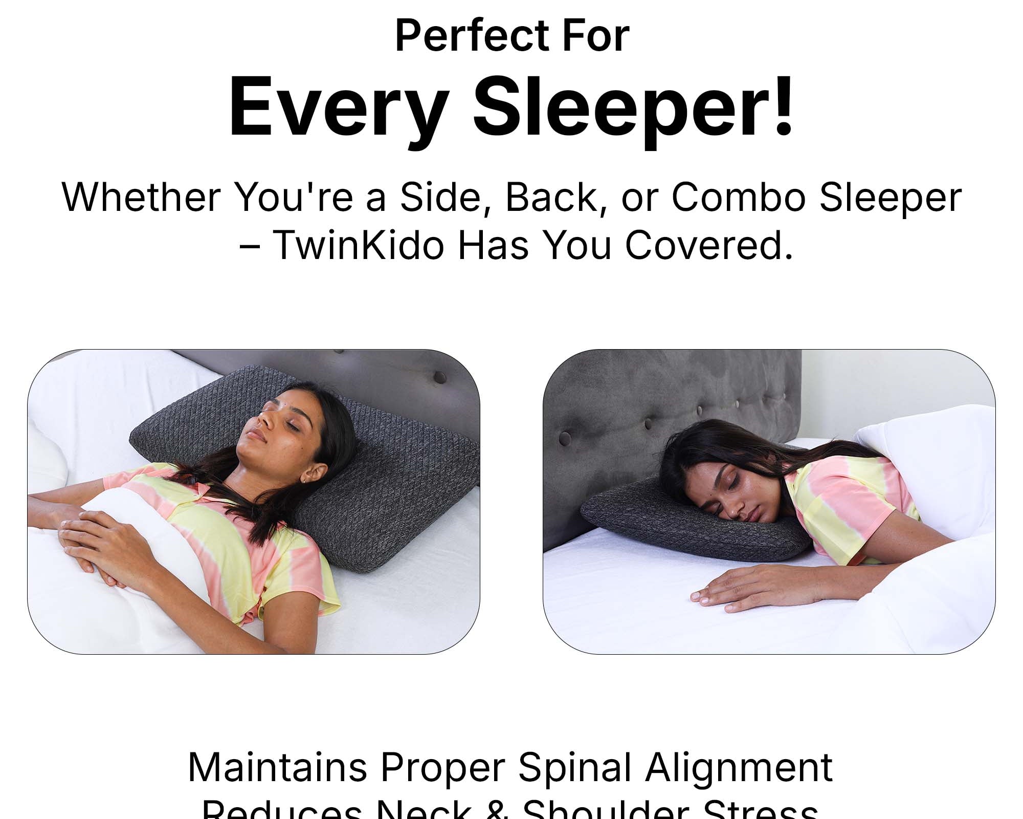 Twinkido memory foam pillow for neck pain