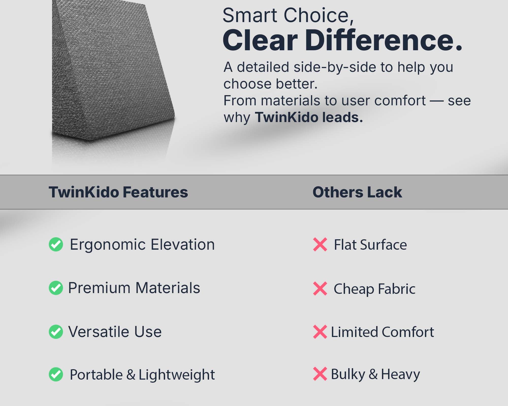 Twinkido wedge-pillow