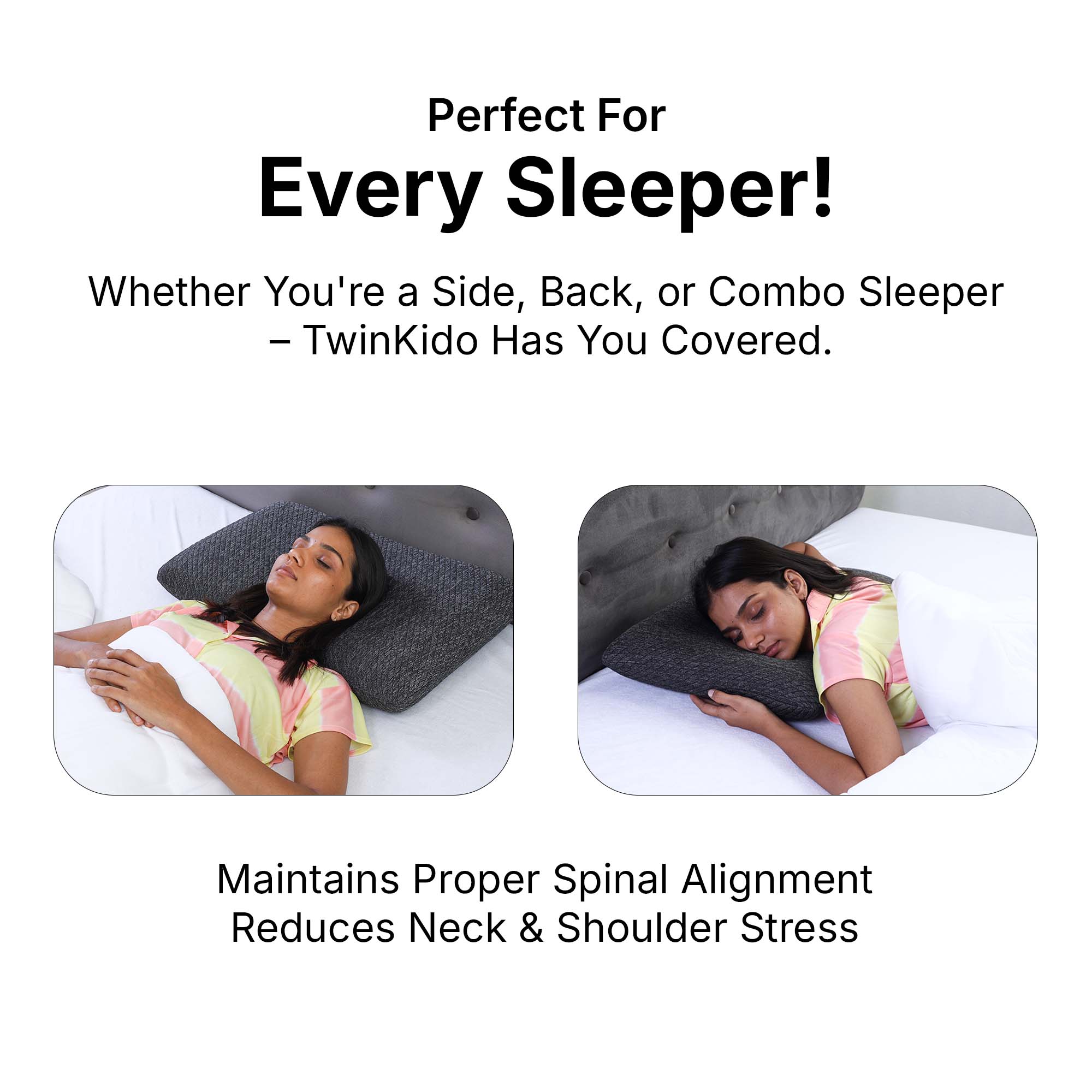 Twinkido memory foam pillow for neck pain
