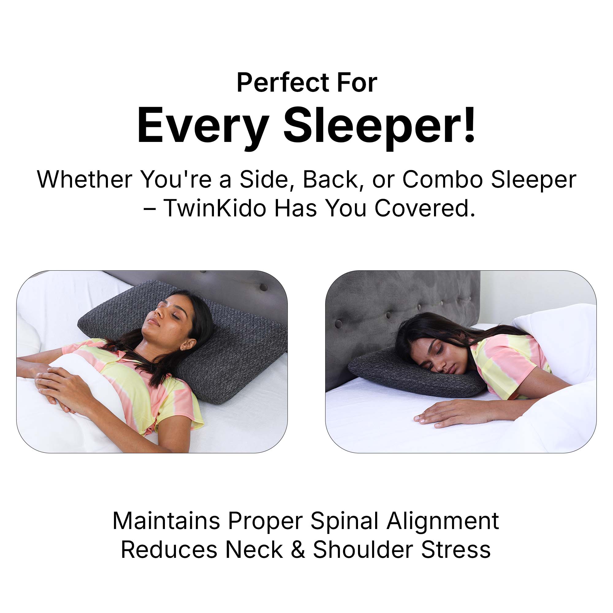 Twinkido memory foam pillow for neck pain
